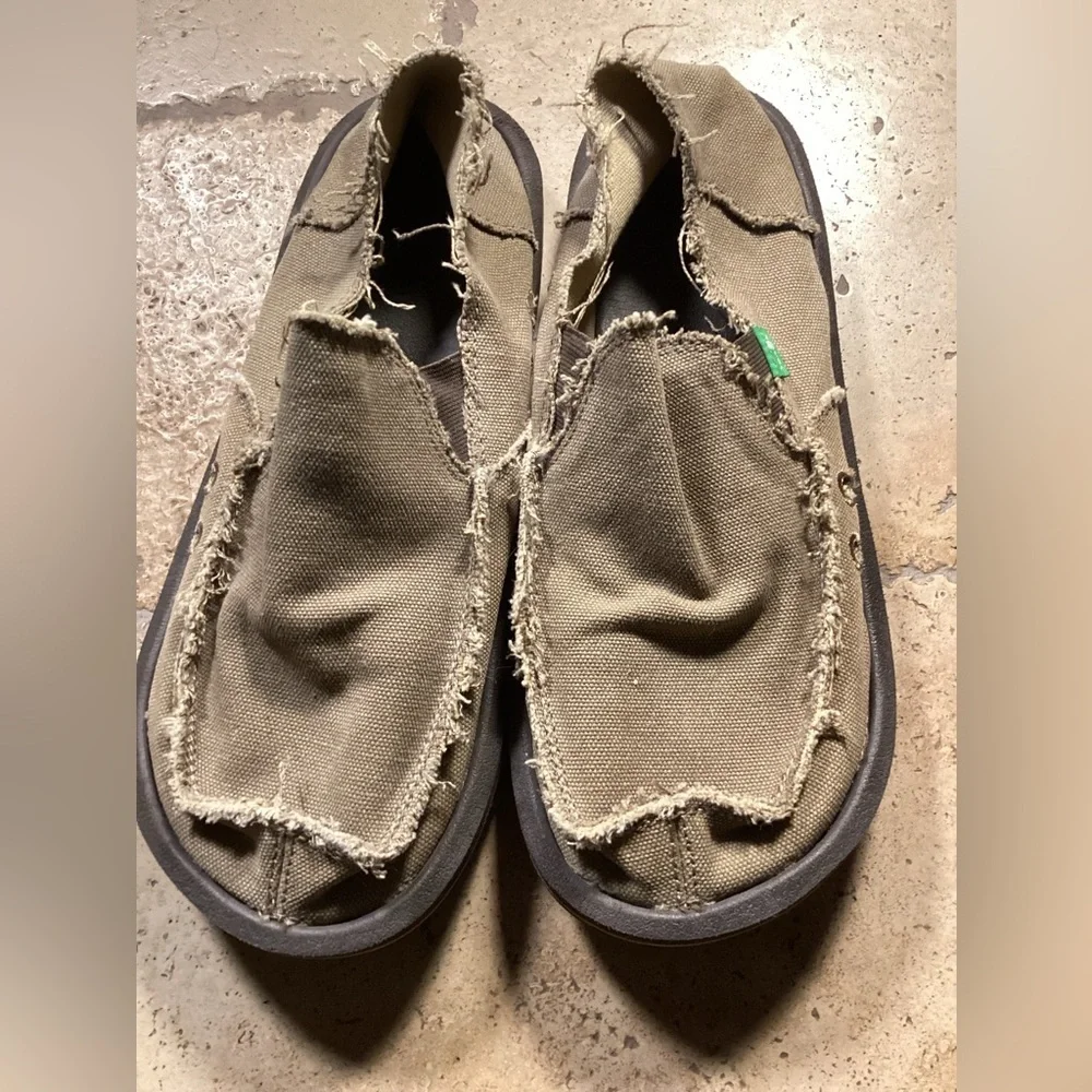 Sanuk Vagabond Big & Tall Slip On Shoes Brown SZ 9 U1